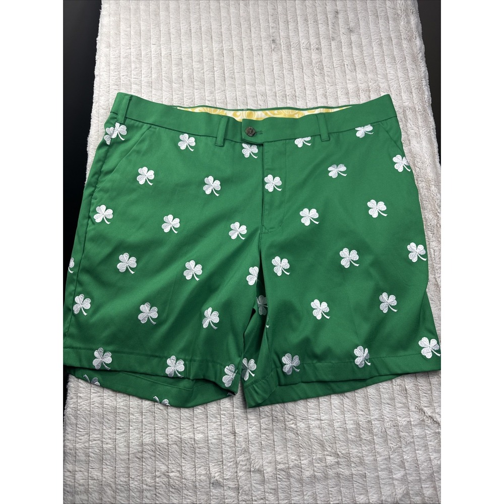 LoudMouth‎ Golf St Patricks Day Lucky Green Shamrock Shorts Men 38 Waist NWOT !